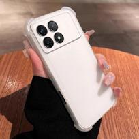Case for Xiaomi POCO F8 Pro F6 Shockproof Airbag Bumper Casing Frosted Translucent Cover POCO F6 Pro balta