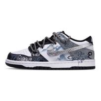 Nike Dunk Amortizacija, Atsparūs dilimui žemi riedlentės batai Vyriški Juodi Balti DD1391-100(Komanda152-) 43