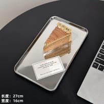Nordic Stainless Steel Rectangular Kitchen Tray for Desserts and Snacks Cake Dish Dining Dessert Plate Kitchen Dish Tray