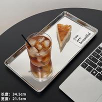 Nordic Stainless Steel Rectangular Kitchen Tray for Desserts and Snacks Cake Dish Dining Dessert Plate Kitchen Dish Tray
