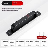 Aluminum Alloy Drill-free Handle Glass Sliding Door Window Drawer Wardrobe Push-pull Bathroom Sticker Door Handles