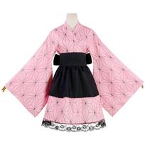 Anime Demon Slayer Kimono Tarnaitės Suknelės Kamado Nezuko Cosplay Kostiumas Japoniški Kimono Moterims Lolita Suknelė Helovino Šventės Dovanos XS pink