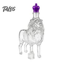 Anniversary Gifts for Men Glass Lion Whiskey Decanter, Shape Liquor Dispenser, Unique Spirits Storage Collectible Bottle Bottle, Bar Cart Display Lion white