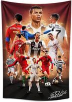 VIKAMA Cristiano Ronaldo Career Commemorative Tapestry Football Stars Multi Team Sports Passion Style Living Room Decoration 150x100cm(60x40in)