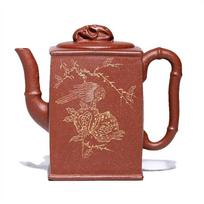 150ml Vintage Yixing Purple Clay Teapots Master Handmade Square Bamboo Joint Pot Raw Ore Downhill Mud Kettle Zisha Tea Set Craft brown