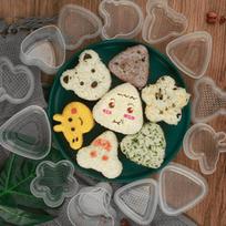 0.26 Išskirtinis Sushi Kūdikių Bento Jūržolių Ryžių Rutuliukų Formelių Rinkinys Rice Ball Mold - Transparent 6-piece Set black