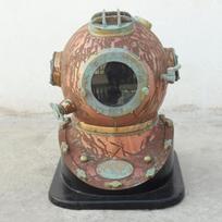 45.72 cm Copper Scuba Diving Helmet Full Size Nautical Decor gray