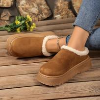 Moteriški aukštinantys Birkenstockai, platforminės klumpės su dirbtiniu kailiu, retro lauko aulinukai moterims 36