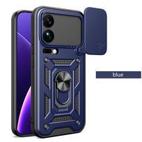 Cover for Xiaomi 17 Pro Max 17Pro Case Slide Camera Ring Kickstand Holder Full Protective Shockproof Phone Capa Funda for Xiaomi 17Pro Max mėlyna