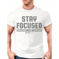 European sizes Men'S Gym Motivation T-Shirt - Stay Focused Graphic Tee ,Office & Casual Attire - Minimalist Fitness Apparel - Ideal Gift 4XL