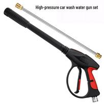 High-Pressure Car Wash Water Gun Set with M22 Hose Attachment black