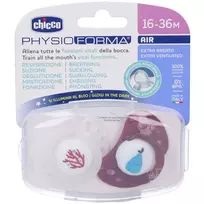 Šviečiantys silikoniniai čiulptukai Chicco PhysioForma Air Red, 2 vnt.
