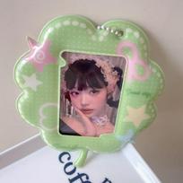 Cute INS Korean Card Holder Bag Decoration With Keychain Photocards Case Photo Storage Bag Pendant Decoration Purpose