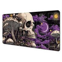 Magic The Gathering Skull  Mushroom Playmat MTG Play Mat with Zones Stitched Edges mmmm Thick 30x80x0.2cm black