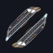 Hood Bonnet Side Mesh Cover Auto Sticker Universal Car False Air Outlet Decoration Stickers 1 Pair Shark Gills White gray