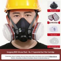 Industrial Gas & Dust Mask for Spray Painting, Welding, and Chemical Protection gray