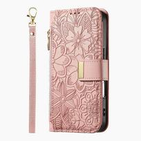 Odinis piniginė-rankinė su užtrauktuku ir atvartu, kortelių laikiklis, telefono dėklas, skirtas iPhone 16E 16 Plus 15 14 13 12 17 Pro Max, su riešo dirželiu, Funda dangtelis iPhone17 Pro beige