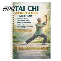 Beginner Tai Chi Guide Daily Practice Planner Seniors Beginners 28-Day Fitness Training Log Improve Balance Wellness Strength Weight Loss Book D beige