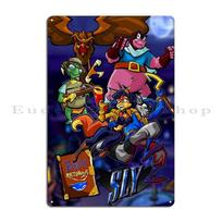 Sly Cooper and the Thievius Raccoonus Carmelita fan art Background Metal Plaque Retro Printed Decoration Tin Sign Poster 30x40cm(11.8x15.7inch) blue
