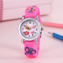 Cartoon Kids Quartz Watch With Colorful Pvc Band For Birthday Gift And Daily Wear StyleI gray