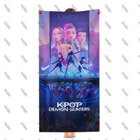 KPop Demon Hunters Birthday Swimming Towels Bath Outdoor Music Lover Beach Towel Quick Drying  Gift Women Girl Kids Boys Fans 50X100CM black