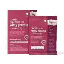 The Whole Truth Whey Protein Isolate+Concentrate | Light Cocoa 210g (Pack of 6) | 24g Protein per sachet | 6.3g BCAA | No Adulteration | Clean, Lig