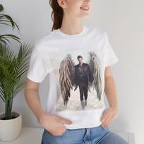 Vintage Retro style fan art movie poster Shirt and kids tshirt Lucifer Morningstar Tom Ellis Fan art Unisex Tee Shirt and kids tshirt 4XL white