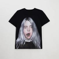 Retro Billie Eilish Spider Portrait T Shirt Dark Aesthetic Concert Fans Casual Oversized Short Comfortable 2XL black