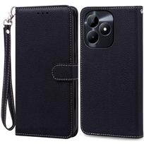 For Realme Note 60 dėklas piniginė odinis atverčiamas dangtelis For Realme Note 60 dėklas Realme Note60 telefono dėklas Coque Fundas Etui For Realme Note 60 black