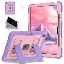 Suitable for iPad Air 13 inch M3/M2 military grade anti drop silicone tablet protective case, pen slot folding bracket ipad air 13inch m3 (2025) white