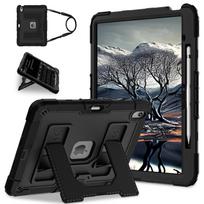 Suitable for iPad Air 13 inch M3/M2 military grade anti drop silicone tablet protective case, pen slot folding bracket Ipad air 13inch m2 (2024 )