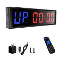 Interval Timer with Remote Customizable Gym LED Display Digital for Athletes, Coaches, black