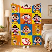 Cartoon Cute B-Bely y B-Beto-O Throw 240g flannel blanket, suitable for sofas, beds, offices,  exquisite gift blankets 100cmx150cm yellow