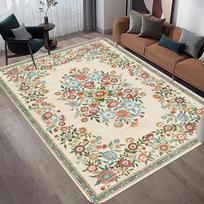 Dark Navy Blue Teal Floral Medallion Oriental Area Rug Non Slip Soft Carpet Vintage Traditional Mat For Living Room Bedroom 50X80CM