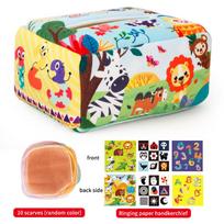 1Set Montessori Magic Tissue Box Baby Sensory Toy Educational Learning Activity For Finger Exercising Busy Board Game& yellow
