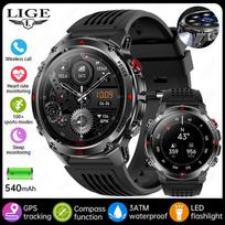 HT37 Smart Watch Bluetooth Call GPS Sports Health Heart Rate Blood Pressure Outdoor Waterproof Smartwatch Flashlight