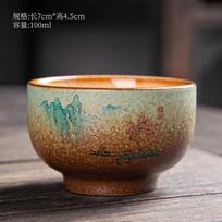 Kinų keramikinė arbatos tureen, Kungfu arbatos puodelis, Arbatos gaminimo prietaisas, Senovės keramika, Arbatos reikmenys, Vintažinis malkomis degintas Sancai Gaiwan AS SHOW