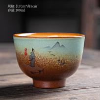 Kinų keramikinė arbatos tureen, Kungfu arbatos puodelis, Arbatos gaminimo prietaisas, Senovės keramika, Arbatos reikmenys, Vintažinis malkomis degintas Sancai Gaiwan AS SHOW