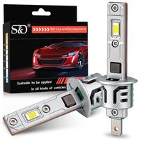 2 vnt. 30000LM H1 Turbo LED priekinių žibintų lemputės 60W Canbus Mini belaidės lempos su ventiliatoriumi CSP lustai itin ryškios automobilio rūko žibintams, priekiniams žibintams 6000K baltos H1 white