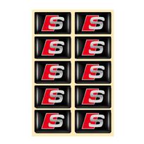 10pcs 3D Epoxy Drop Glue Car Emblem Stickers Badge Decoration Decals For  Audi RS Sline A3 A4 B8 8P A5 A1 A6 Q3 Q5 Q7 Accessories