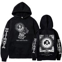 Anime Death Note Ryuk Hoodies Men's Women Clothing Fashion Gothic Pullovers Long Sleeves Oversized Hooded Sweatshirts Streetwear XXXL black