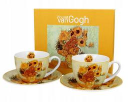 2 puodeliai su lėkštutėmis 250 ml "saulėgrąžos" Van Gogho