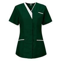 Moterų slaugytojų tunika Uniform Clinic Carer V formos kaklo apsauginiai drabužiai M žalia