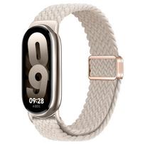Pintas dirželis Xiaomi Mi Band 8, Elastingas nailoninis Solo Loop, Reguliuojami laikrodžio dirželiai, Magnetinis užsegimas, Correa apyrankė Miband 8 NFC For Xiaomi Band 8 dramblio kaulas