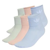 ADIDAS ORIGINALS Kojinės 'Mid Ankle 6 Pairs' pastelinė mėlyna / mėtų spalva / rožių spalva