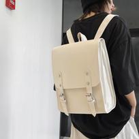 Solid color locomotive lock computer daily business backpack Korean version casual shoulder backpack balta