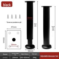 Reguliuojamos nerūdijančio plieno baldų kojelės spintelėms ir stalams 12-18cm