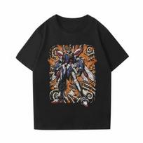 Japanese anime Gundam Hot Topic 2026 Summer New Tshirt 100cotton pattern unisex Loose short sleeves Harajuku comfortable shirt 4XL black