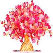 Advanced 3D Pop-Up Bouquet Card Valentine'S Day Card Wedding Invitation Card New Year Greeting Card Home Decoration (As shown-16381)- red