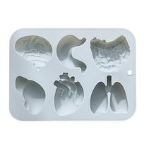 Human Organs Silicone Molds Heart Liver Brain Fondant Mold DIY Chocolate Candy Halloween Cake Decorating Tools mėlyna
